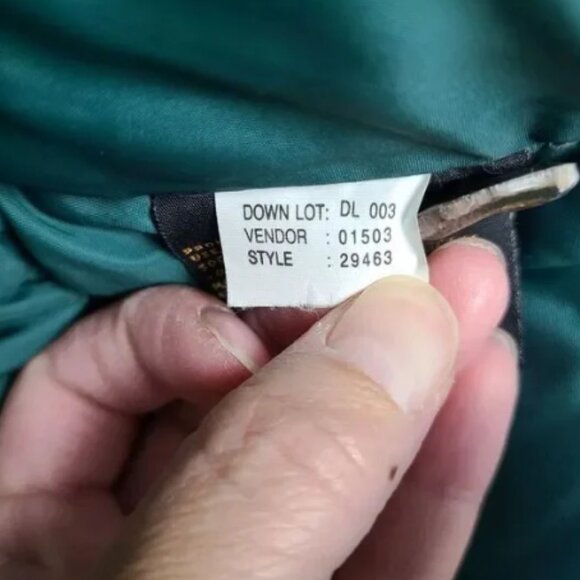 VTG Eddie Bauer Goose Down Premier Polar Parka Women M Canadian Coyote Fur Green - Picture 10 of 10